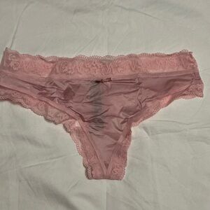 Victoria's Secret Pink Lace Trim Satin Panties